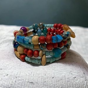 Genuine, turquoise, wraparound bracelet